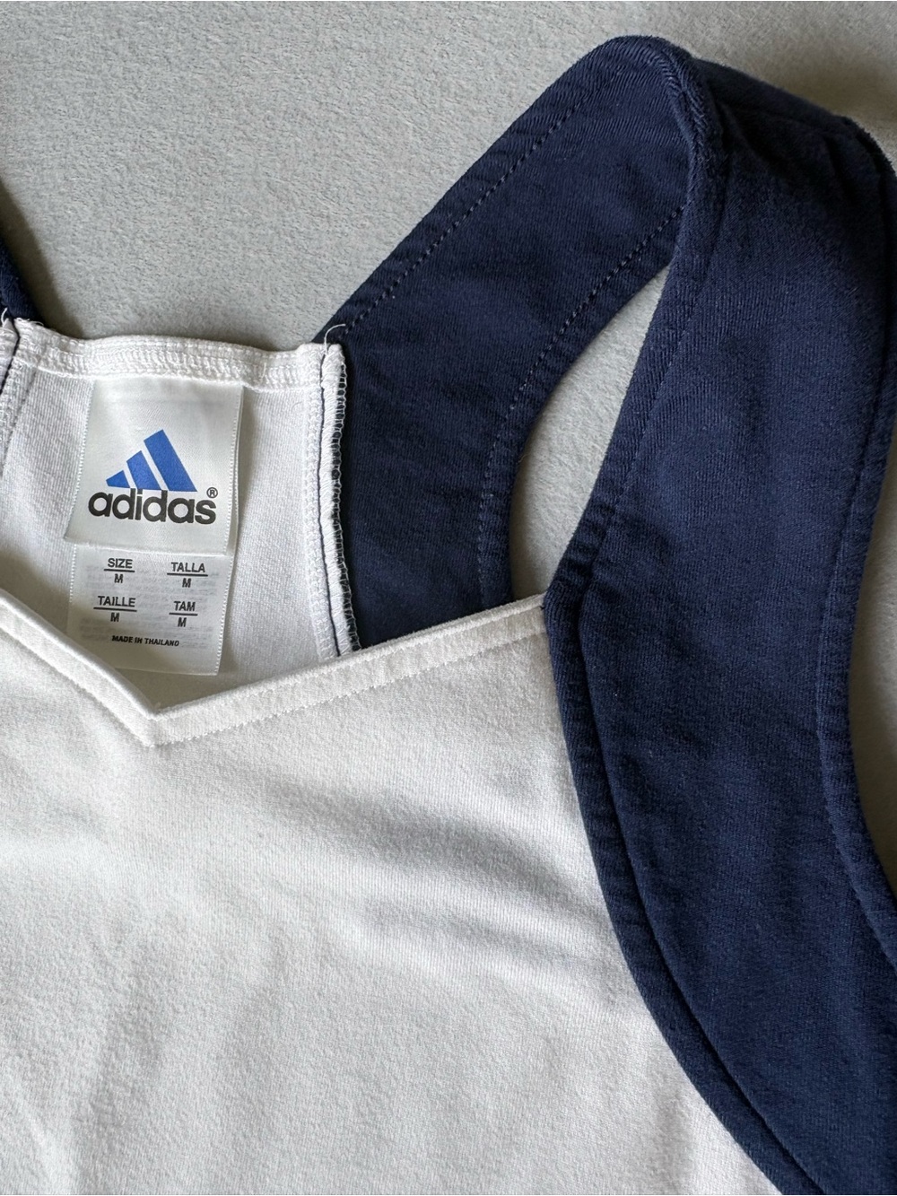 Adidas Vintage White Navy Tennis Pickleball Dress Athletic Sport Dress Sz M - Picture 4 of 10